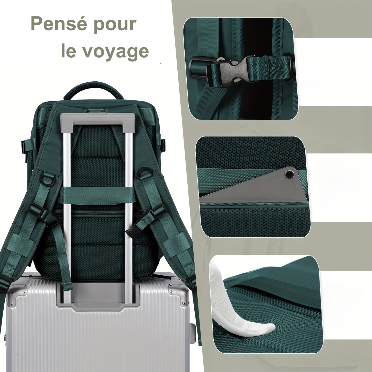 Travel Kit Go - Sac à Dos de Voyage Premium – Dimensions compatible bagage cabine et Idéal pour le Business e le Sport