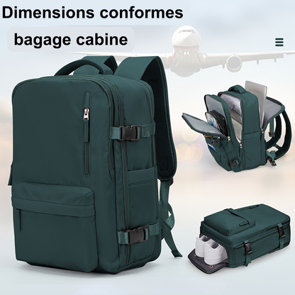 Travel Kit Go - Sac à Dos de Voyage Premium – Dimensions compatible bagage cabine et Idéal pour le Business e le Sport