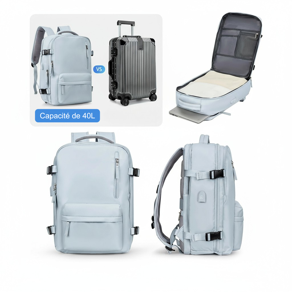 Travel Kit Go - Sac à Dos de Voyage Premium – Dimensions compatible bagage cabine et Idéal pour le Business e le Sport